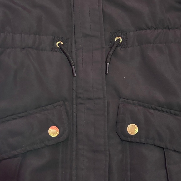 ❄️ Justice Girl's Black Winter Parka Jacket L (12/14) Fur Hood - Picture 4 of 10